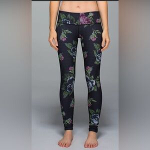 lululemon athletica Floral Black Leggings